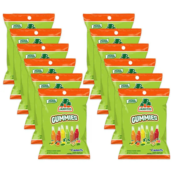 12 Pack - Jarritos Gummies Sweet Mexican Candies with Natural Flavors Sweet & Chewy 8oz Jarritos